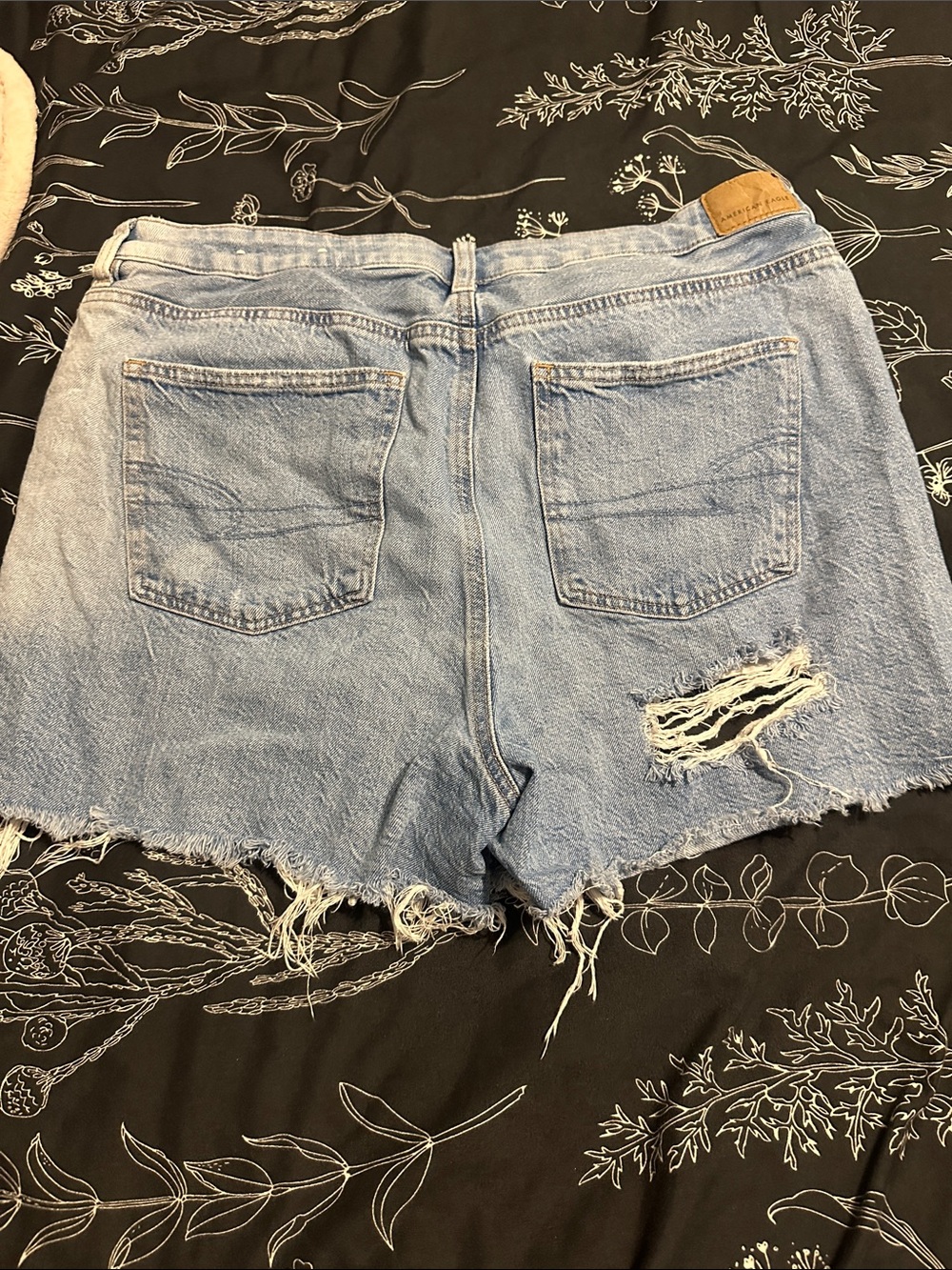 Light Wash Distressed Denim Shorts - Women